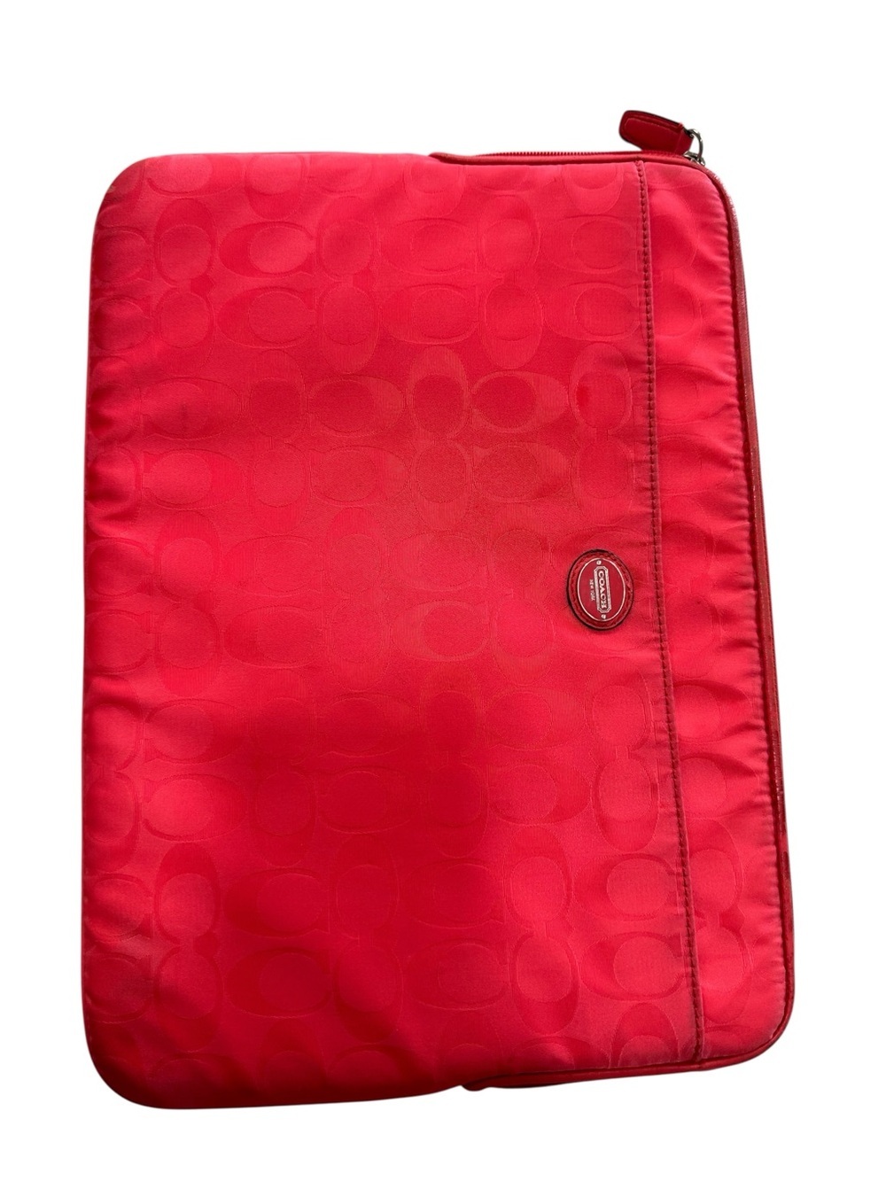 Coach Red Signature Nylon Tablet Sleeve